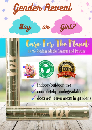 Baby Gender Reveal Cannon Smoke Powder, Confetti, and Streamers in one Cannons! Bestseller