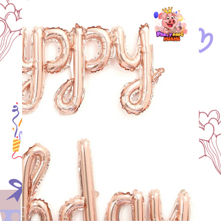 Happy Birthday balloon set rose Gold