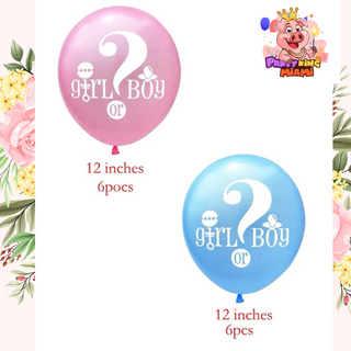 Gender reveal blue and pink 12 PCS set latex balloons